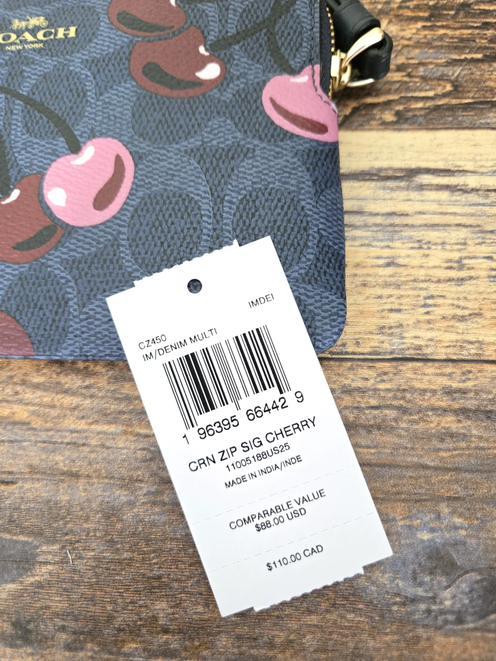 Coach Wristlet In Cherry Print